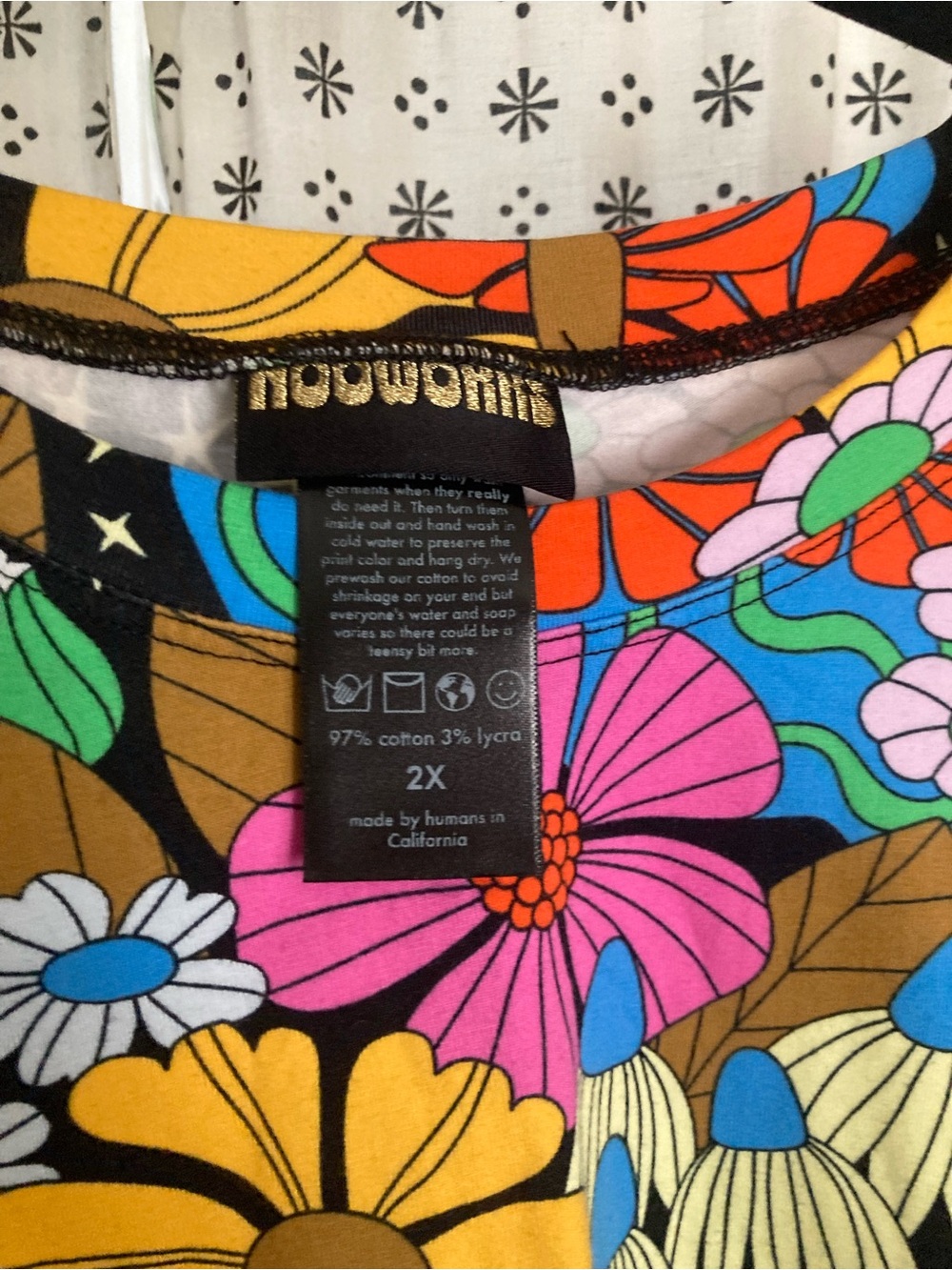 Nooworks Cosmic Floral Long sleeve Tee 2X - Picture 3 of 6